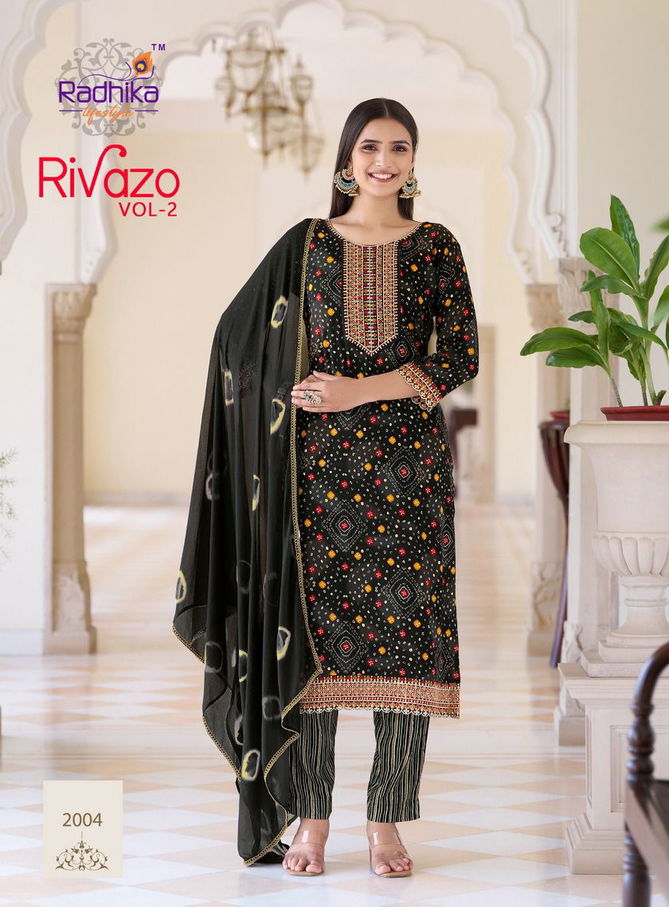 Rivazo Vol 2 By Radhika Rayon Printed Readymade Suits Wholesale Market In Surat